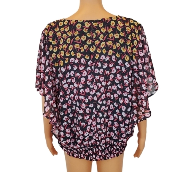 Ann Taylor factory floral short sleeve blouse - Picture 3 of 9
